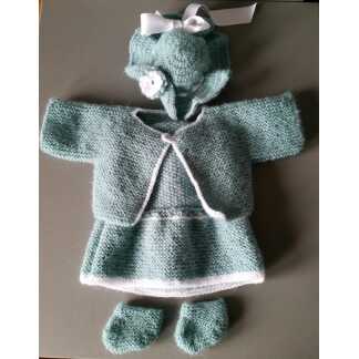 Baby born: complete set jurk, jas, schoentjes, hoed